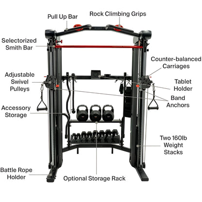 SF5 SMITH FUNCTIONAL TRAINER WITH STORAGE RACK